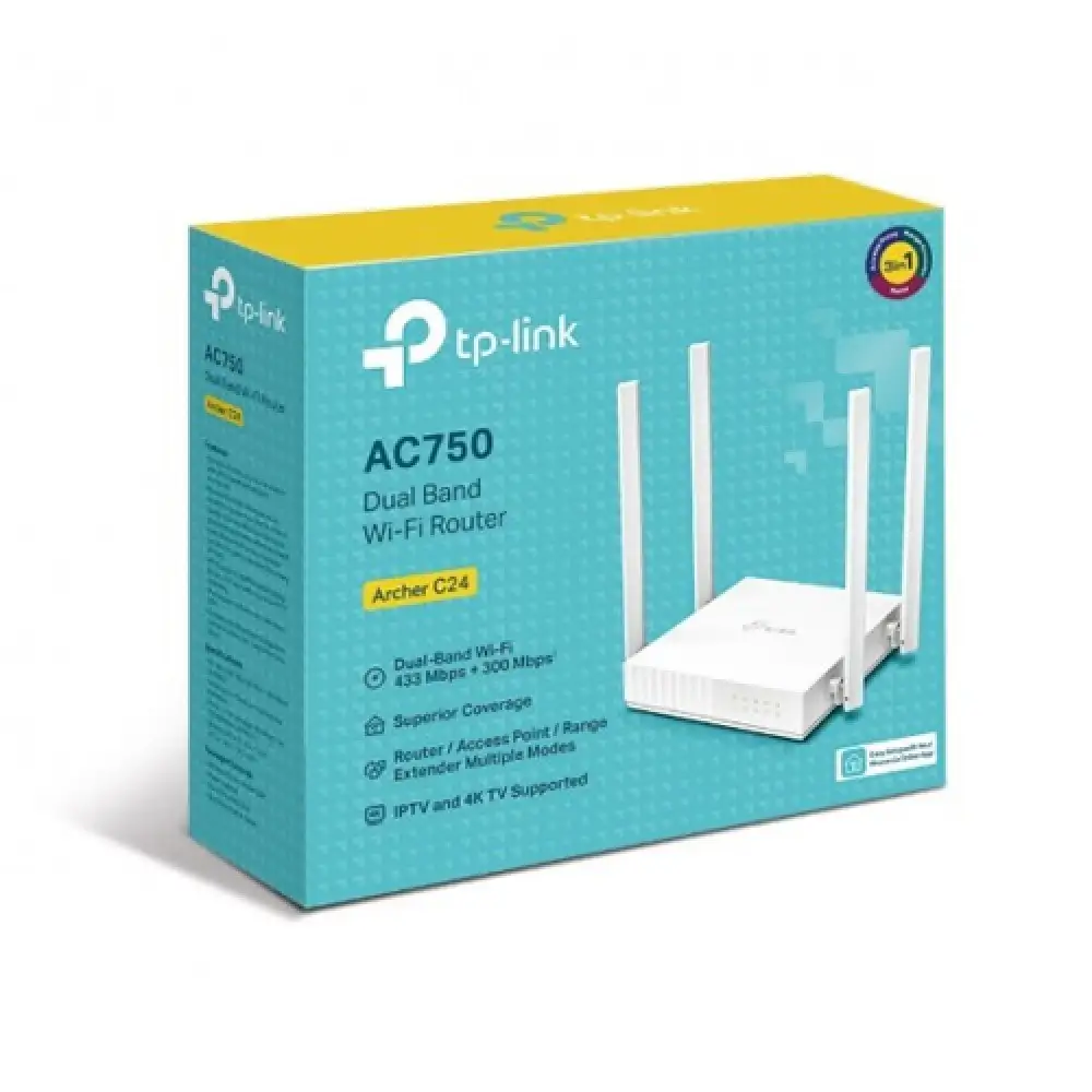 TP-Link Archer C24 AC750 4 Antenna Dual-Band Wi-Fi Router