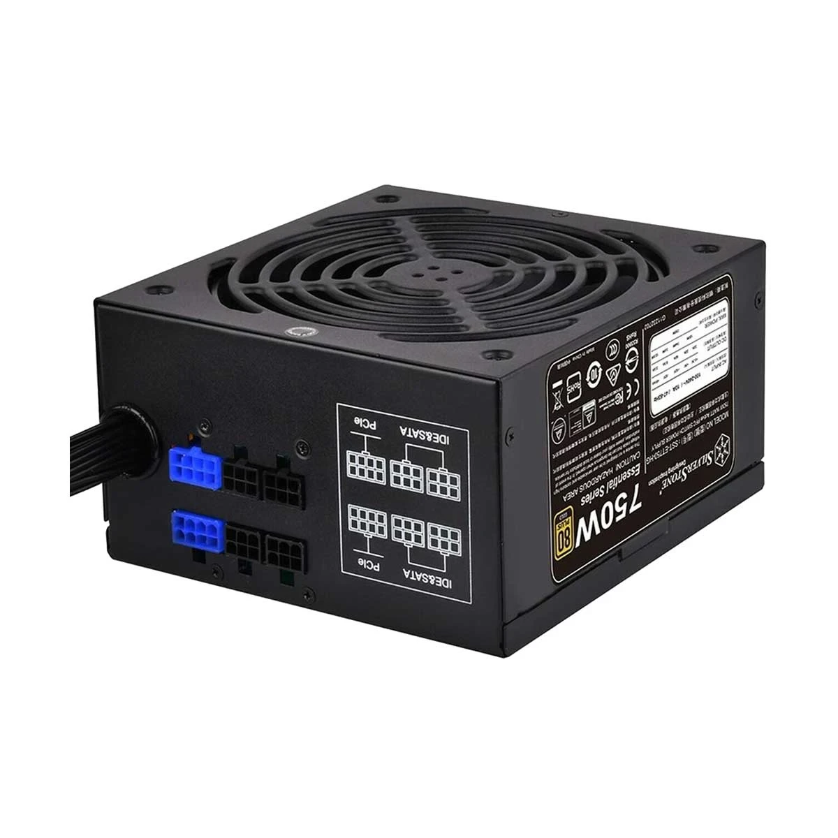 SilverStone ET750-HG Essential 750W Semi Modular 80 Plus Gold Certified Power Supply (used)